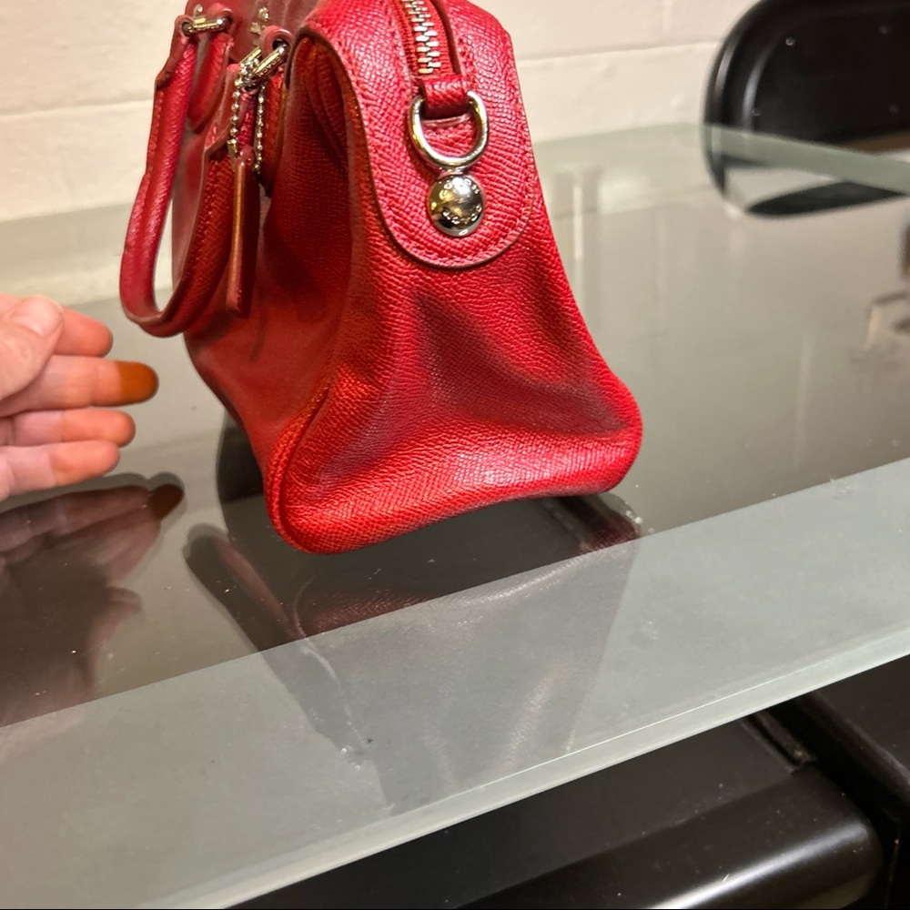 Coach Mini Satchel Handbag- Red - Picture 15 of 16